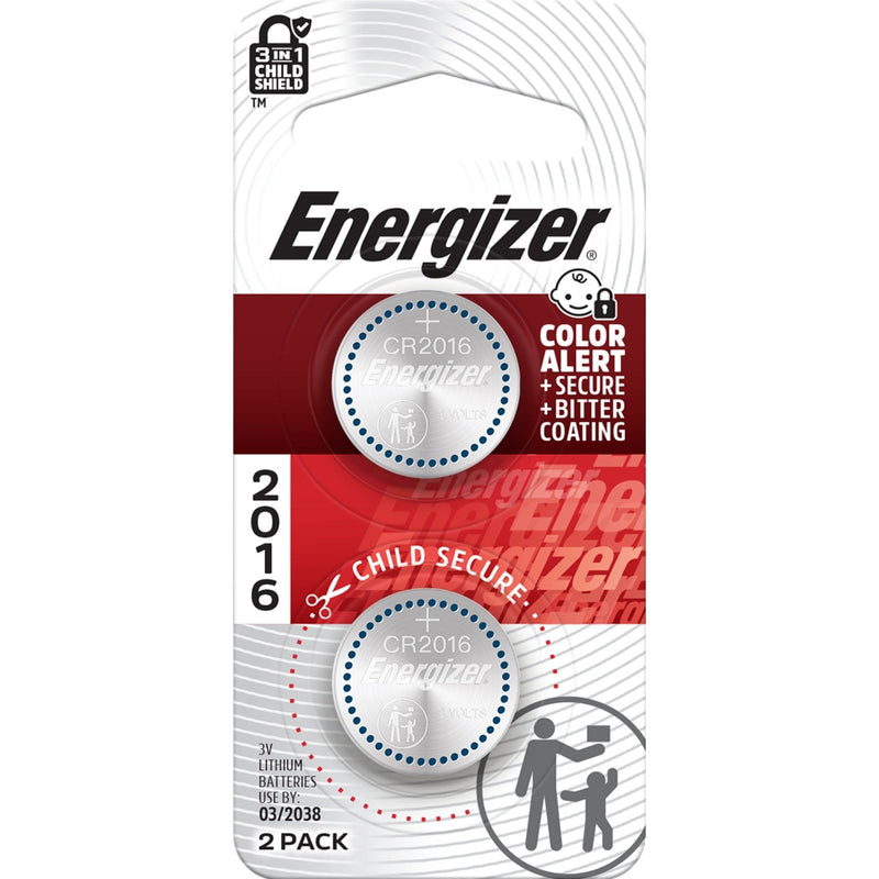 Energizer CR2016 3V / 3 Volt Lithium Coin Cell Batteries for Watches & Electronics, 2-pk A1