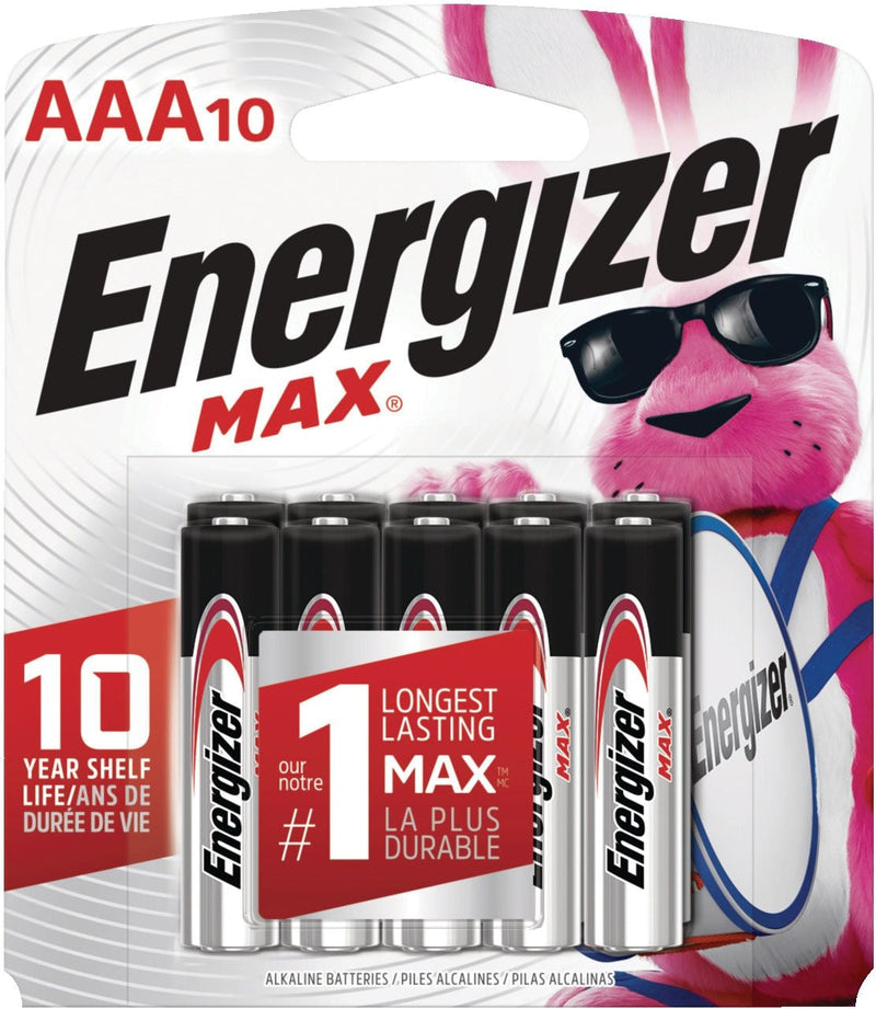 Energizer Max 10-pk AAA Alkaline Batteries, Long Lasting, All Purpose W4