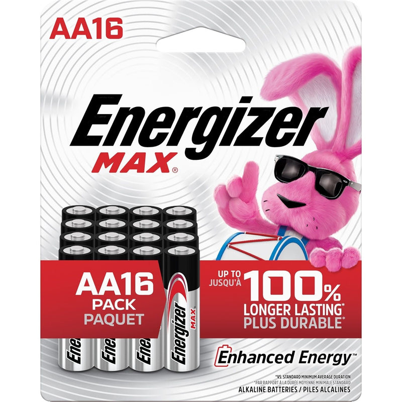 Energizer Max 16-pk AA Alkaline Batteries, Long Lasting, All Purpose E6