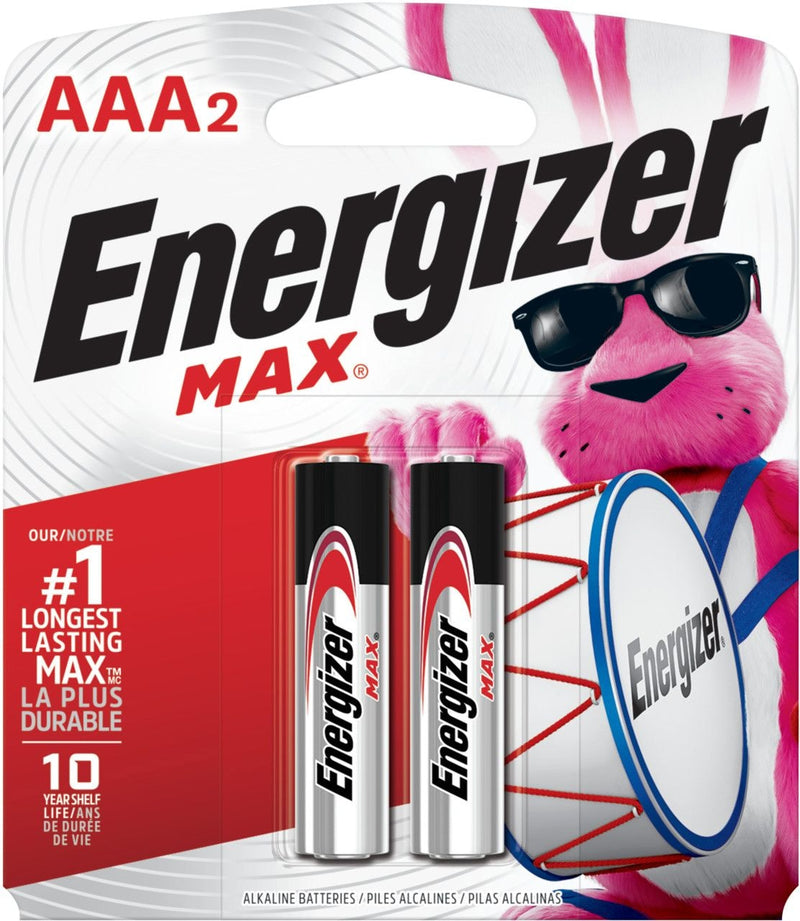 Energizer Max 2-pk AAA Alkaline Batteries, Long Lasting, All Purpose H6