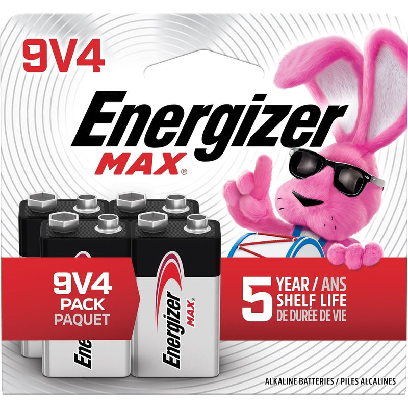 Energizer Max 9V Batteries, Long Lasting, All Purpose, Alkaline, 4-pk J2