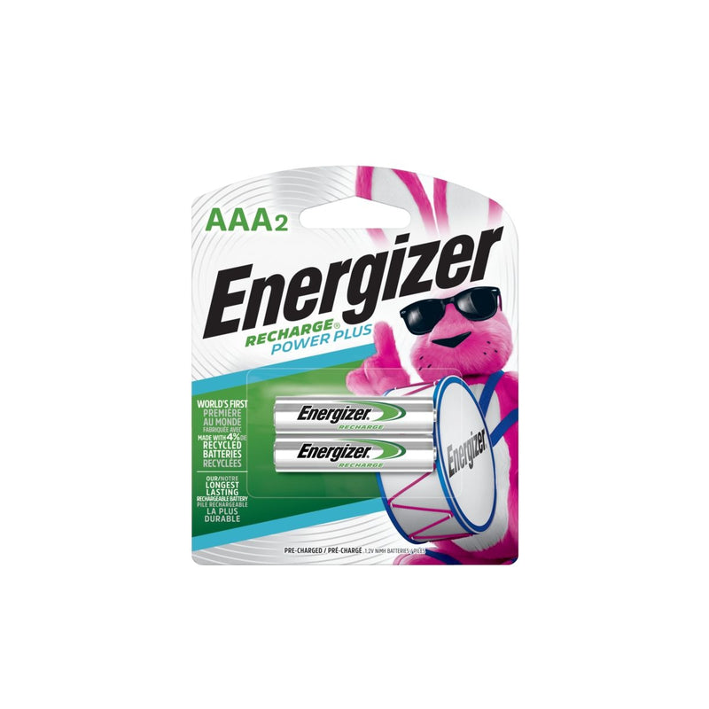 Energizer NH12BP-2 2-pk AAA 800mAh NiMH Rechargeable Batteries, Pre-Charged, All Purpose C1