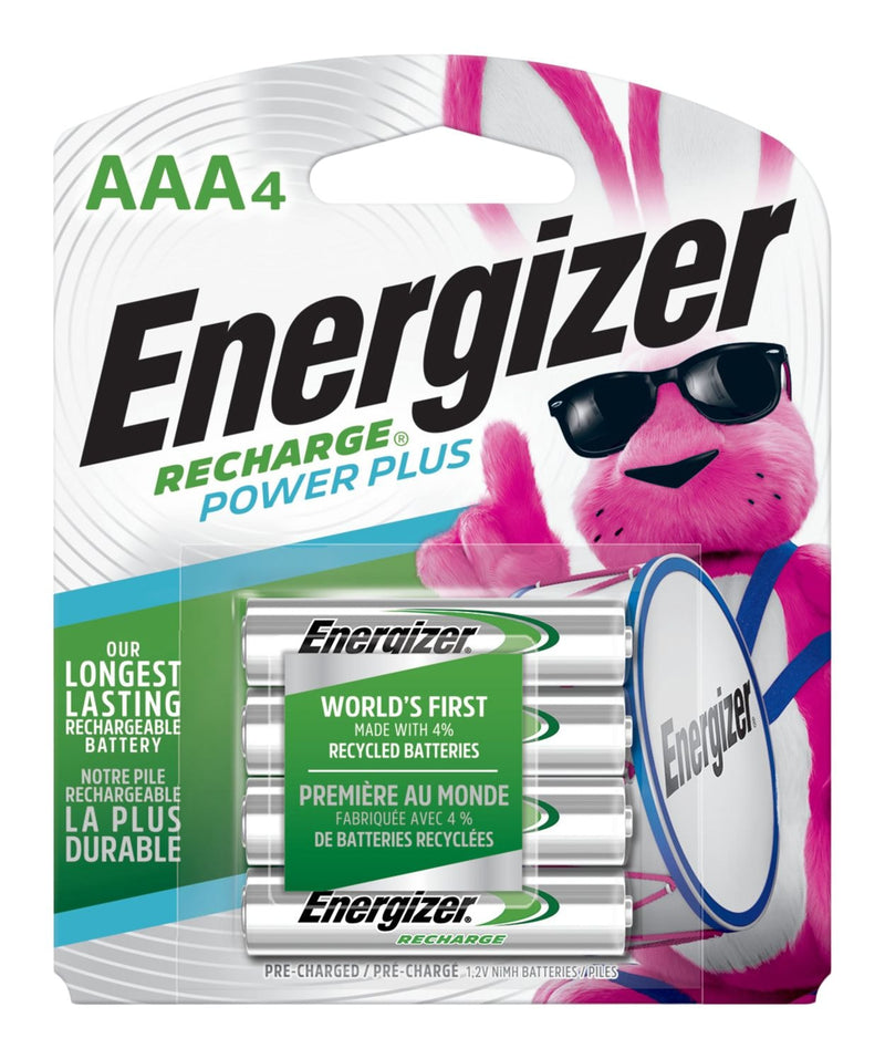 Energizer NH12BP-4 AAA 800mAh NiMH Rechargeable Batteries, Pre-Charged, All Purpose, 4-pk C7