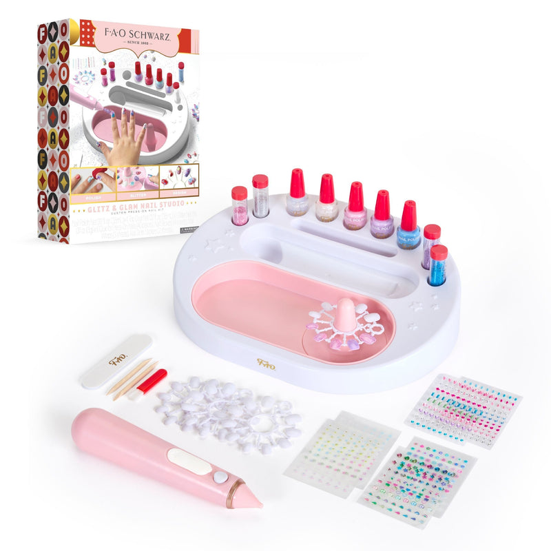 FAO Schwarz Girls Custom Glitter Nail Set, Pink X4
