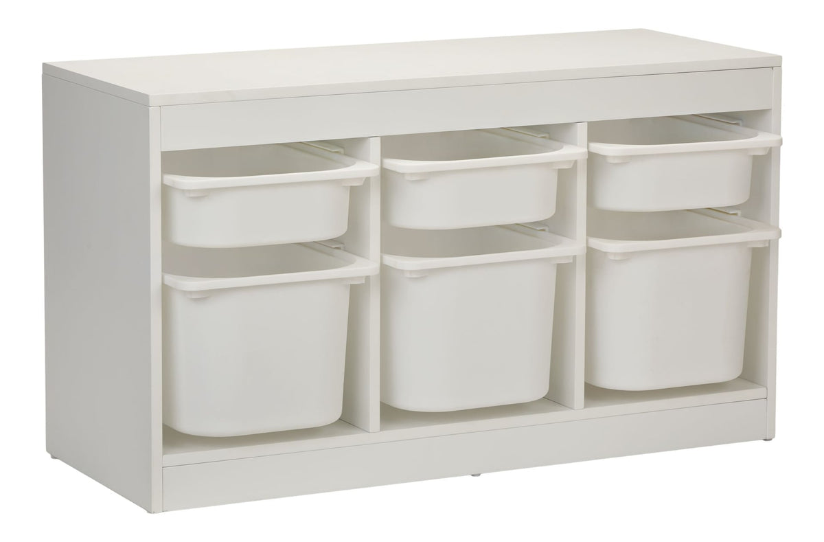 For Living 6-Bin Stackable Pull Out Organizer, White
