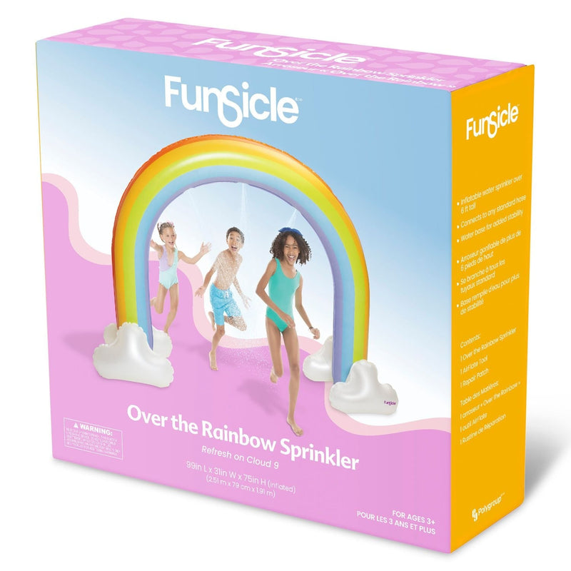 Funsicle Over the Rainbow Giant Inflatable Outdoor Sprinkler with Built-In Water Sprayers U4