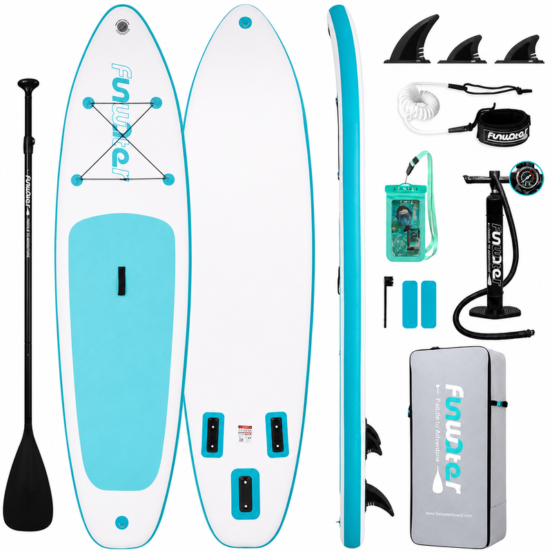 FunWater 10 ft 6 in Inflatable Stand Up Paddle Board Set – Sky Blue T7