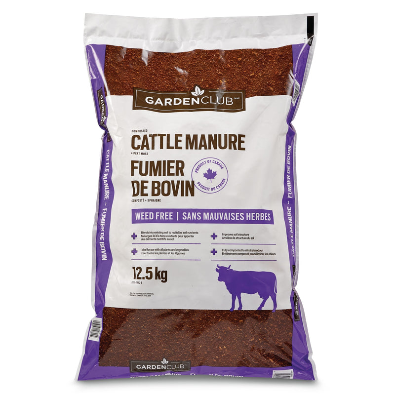 Garden Club Composted Cattle Manure/Fertilizer, Weed Free,12.5-kg L7