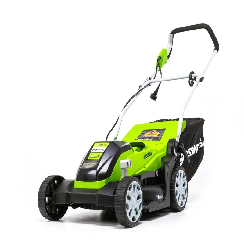 Greenworks 9A 2-in-1 Corded Lawn Mower, 14-in I0