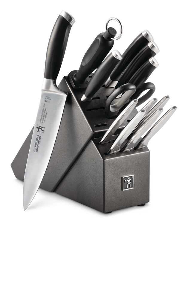 Henckels Stainless Steel Forged Generation Knife Block Set, Ergonomic Grip, 14-pc B9