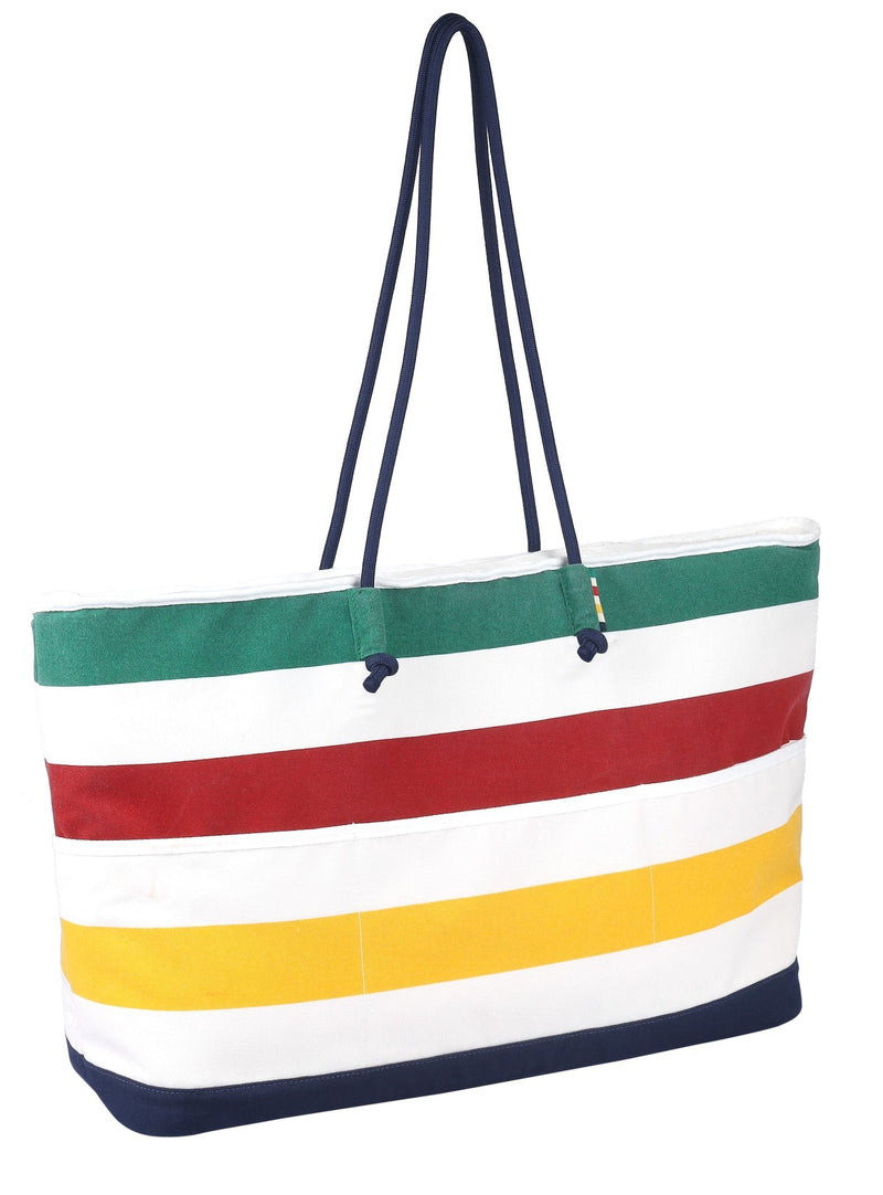 Hudson's Bay Stripes Insulated Canvas Cooler Bag, Navy T1