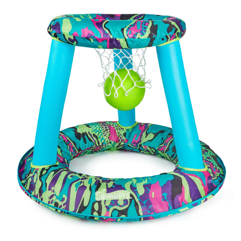 Inflatable Pool Basketball Set, Blue/Green/Black, 3-pk, Ages 13+, for Beach/Pool Fun Activities L1