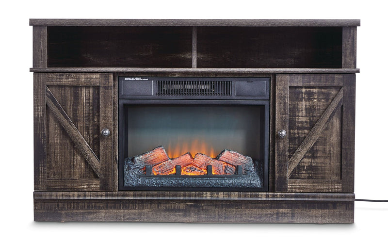Kerry Media Electric Fireplace TV Stand, 44.5-in, 1500W, Brown R2