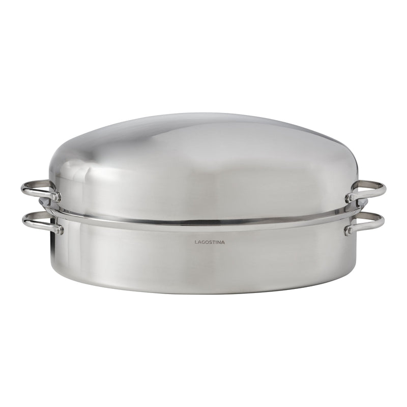 Lagostina 18/10 Stainless Steel Roaster with Removable Rack, 43 x 33cm M3