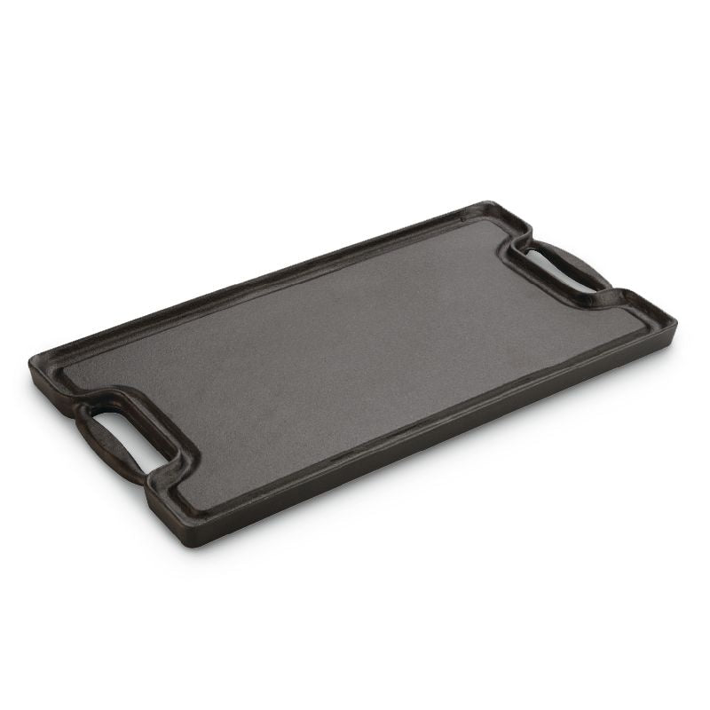 Lagostina Pre-Seasoned Cast Iron Reversible Grill, Oven & BBQ Safe, Black, 20-in x 10-in E2
