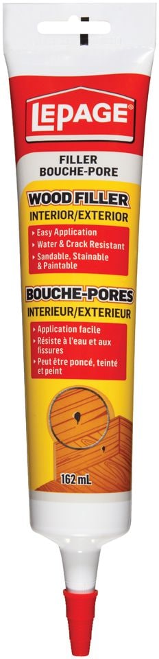 LePage Interior/Exterior Wood Filler, Repairs Cracks & Holes, Water-Resistant, 162-mL O1