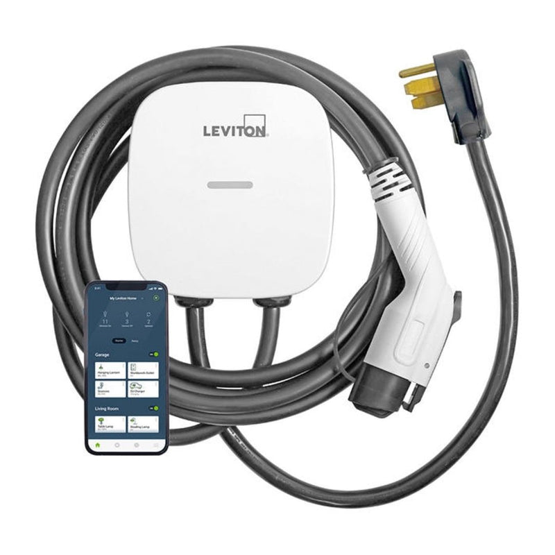 Leviton 40A Wi-Fi Level 2 NEMA 14-50 J1772 Plug-In EV Charger with 25-ft Cord F6