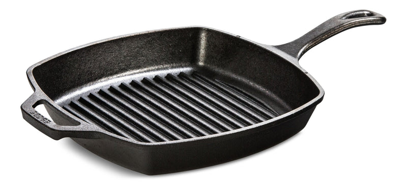 Lodge Seasoned Cast-Iron Grill Pan, 10.5-in (26 cm) Y6