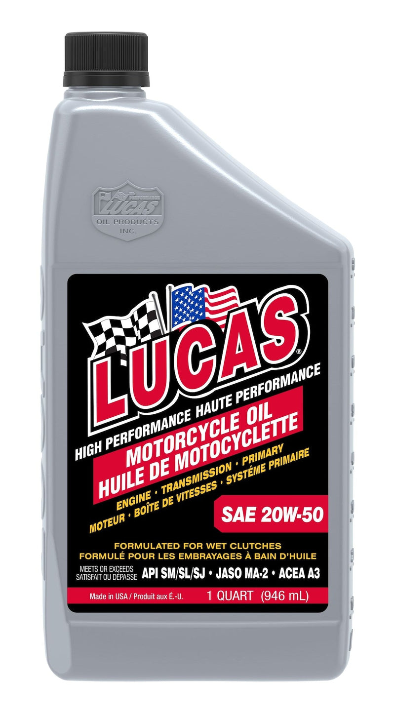 Lucas SAE 20W-50 High Performance Motorcycle Oil, 946-mL O0