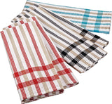 MASTER Chef Cotton Plaid Waffle Kitchen Towels, Reusable, 22-in x 32-in, 5-pk, Assorted Colours