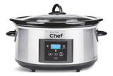 MASTER Chef Digital Programmable Slow Cooker, Stainless Steel, 6qt
