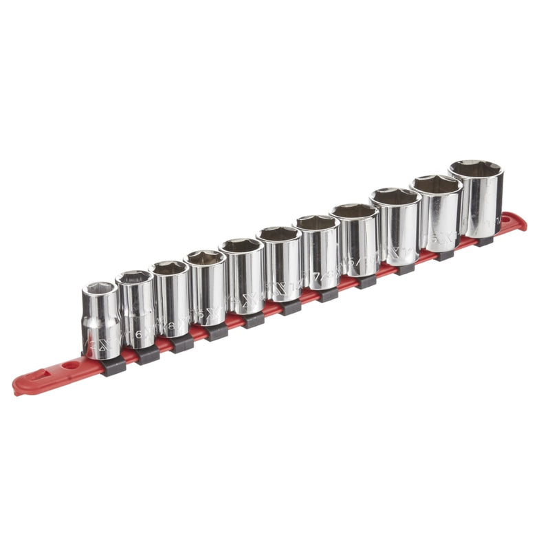 MAXIMUM 1/2-in Drive 6 Pt. Socket Set, SAE, Nickel-Chrome Plating, 11-pc O8
