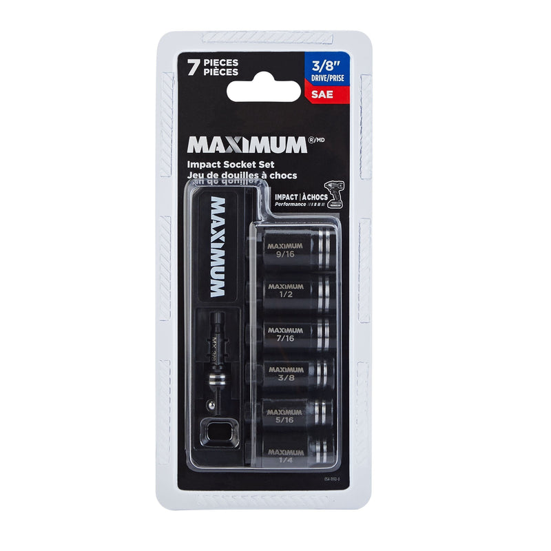 MAXIMUM Impact Driver Socket Set, SAE, 7-pc U3