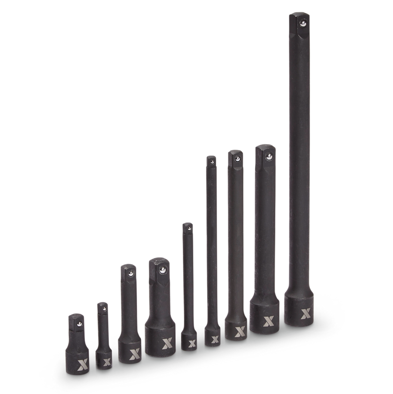 MAXIMUM Impact Extension Bar Set, 9-pc, SAE/Metric, CRMO B9