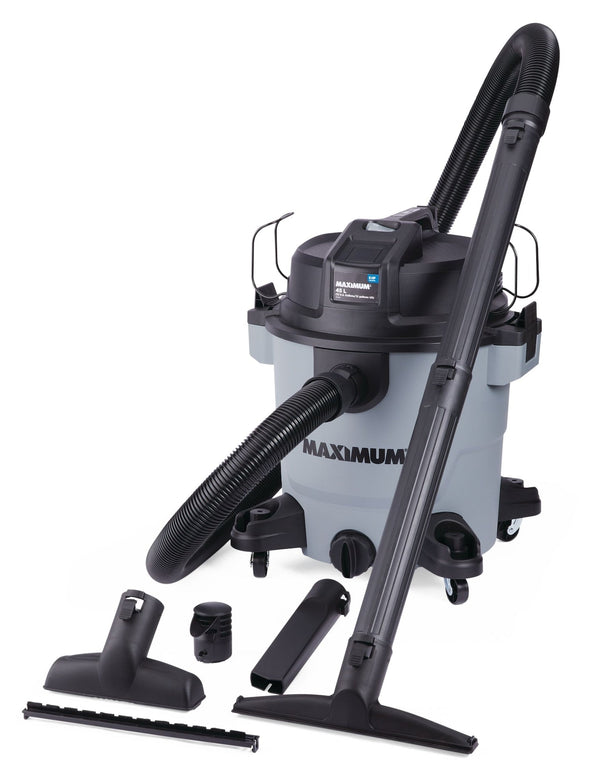 MAXIMUM VJH1211PF 6.0 Peak HP Portable Wet/Dry Shop Vacuum with Hose and Accessories, 45-L K9