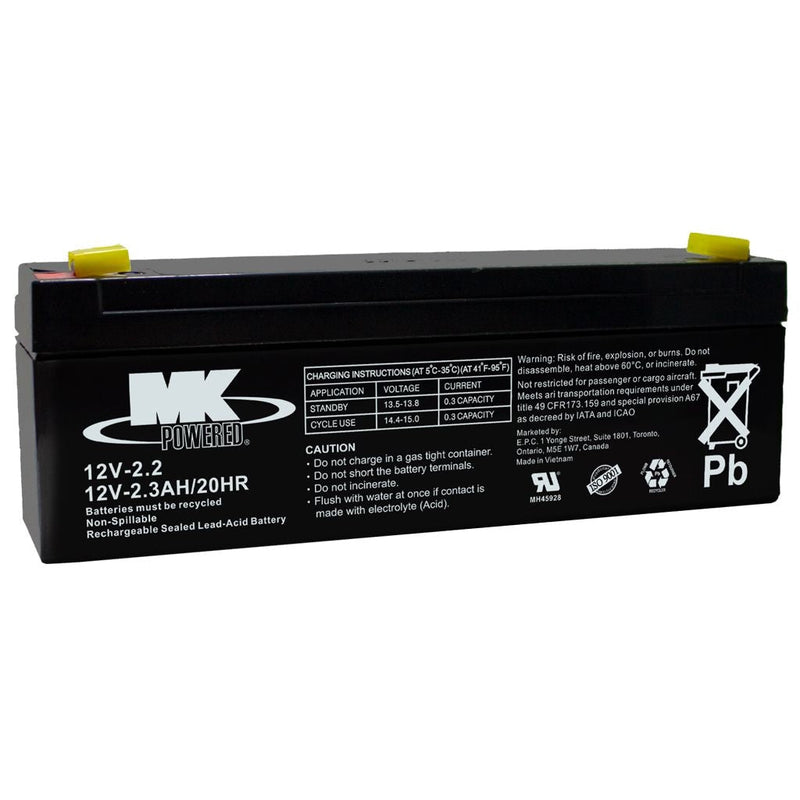 MK Battery 12-Volt 2.3 Ah SLA Battery, F1 Terminal P1