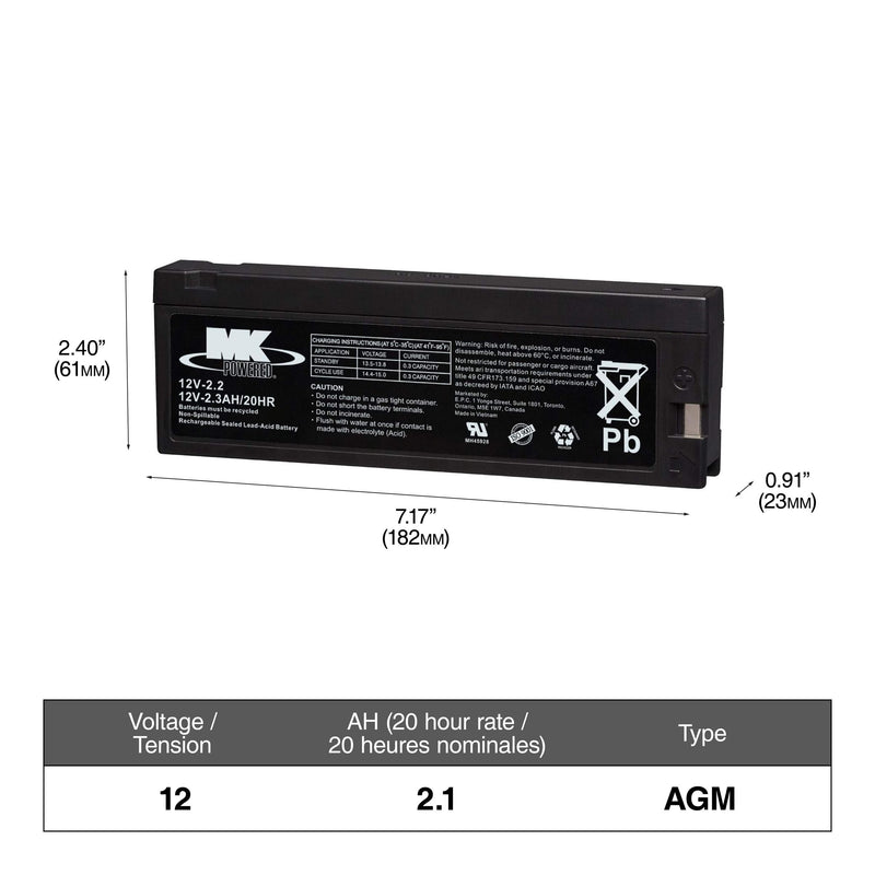 MK Battery 12-Volt 2.3 Ah SLA Battery G6