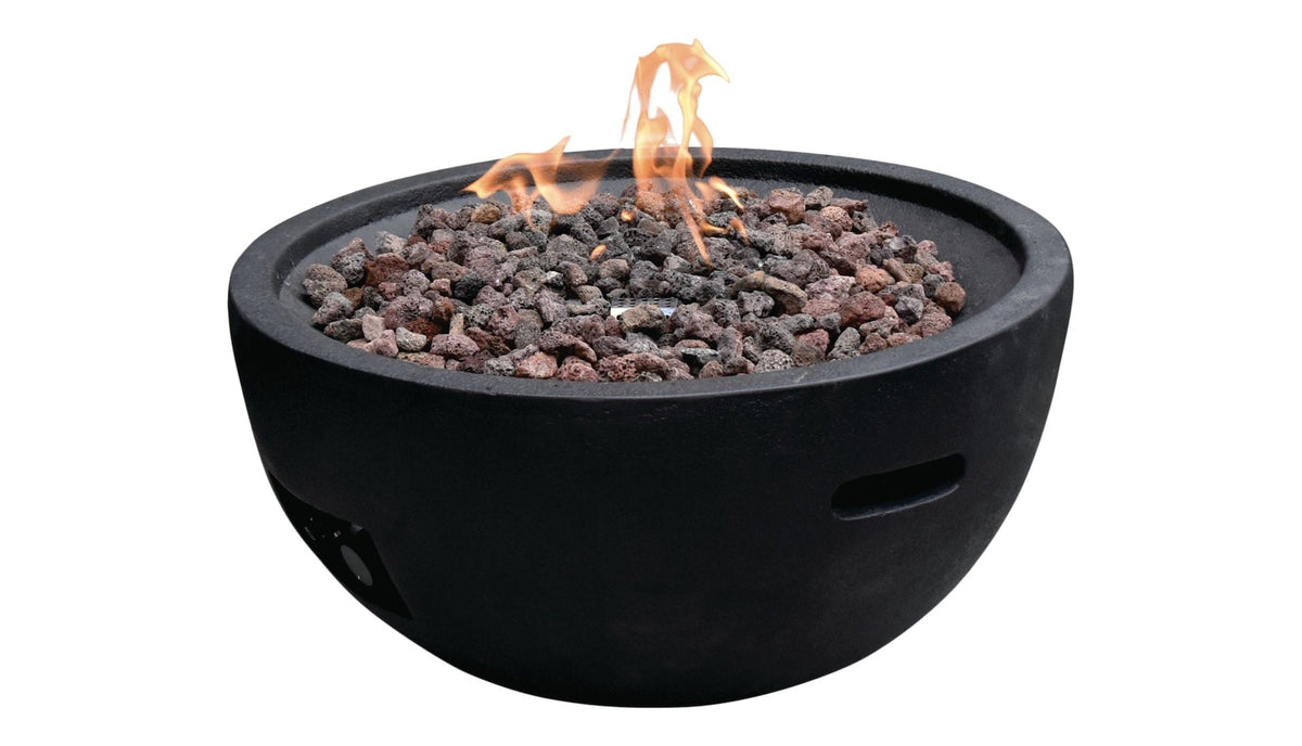 Modeno Jefferson Round Gas Fueled Outdoor Fire Bowl with PVC Cover, 40,000 BTUs, 13.7-in