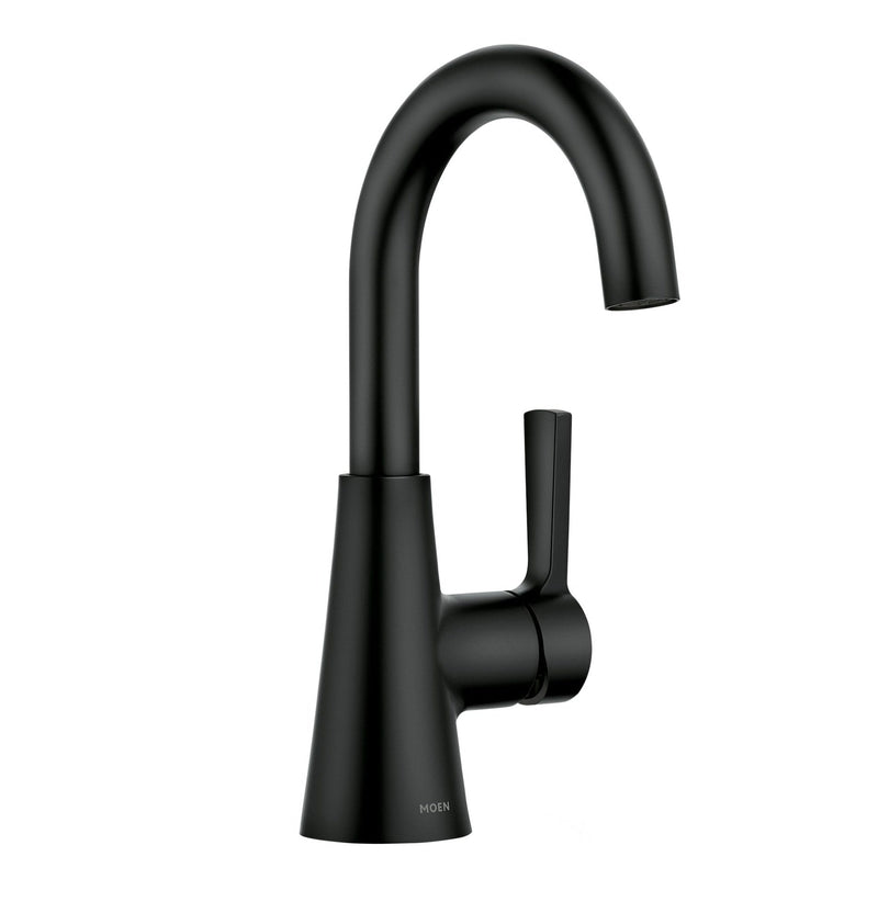 Moen Mikah Single Handle Bathroom Faucet, Matte Black W2