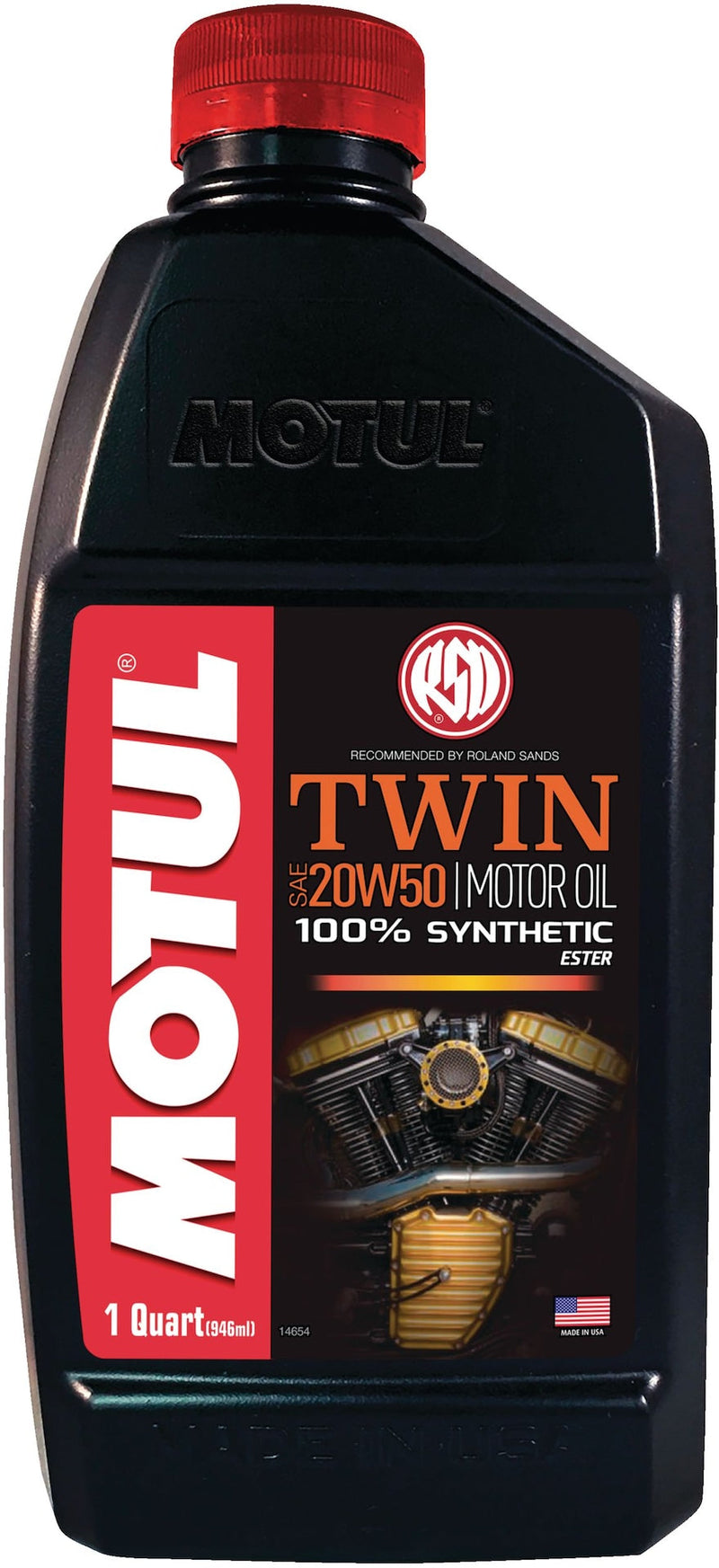 Motul Twin Synthetic Motorcycle Motor Oil 20W50, 946-mL H8