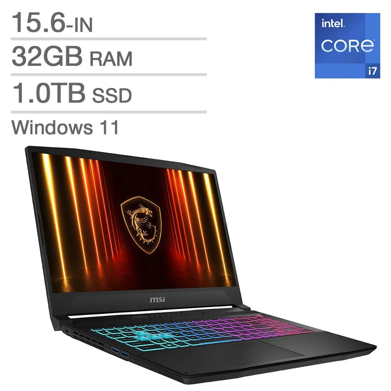 MSI Katana 15 HX 15.6-in. Gaming Laptop, Intel Core i7-14650HX - 32GB RAM, 1TB SSD, 8GB NVIDIA GeForce RTX 5060 X0