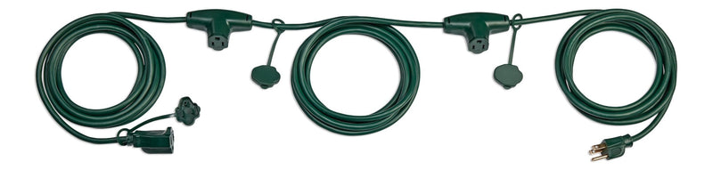 NOMA 25-ft Outdoor Extension Cord, 3 Outlets, Safety Cover, Green J1