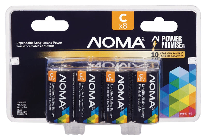 NOMA 8-pk C Alkaline Batteries, Long Lasting R9