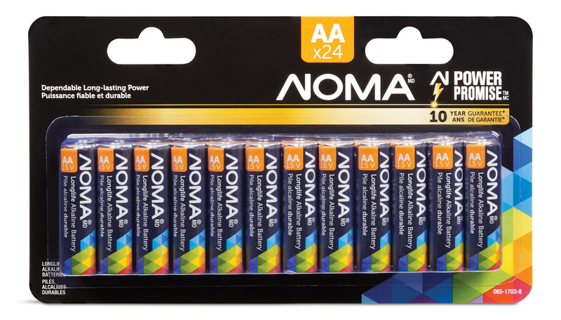 NOMA AA Alkaline Batteries, Long Lasting, All Purpose, 24-pk P1
