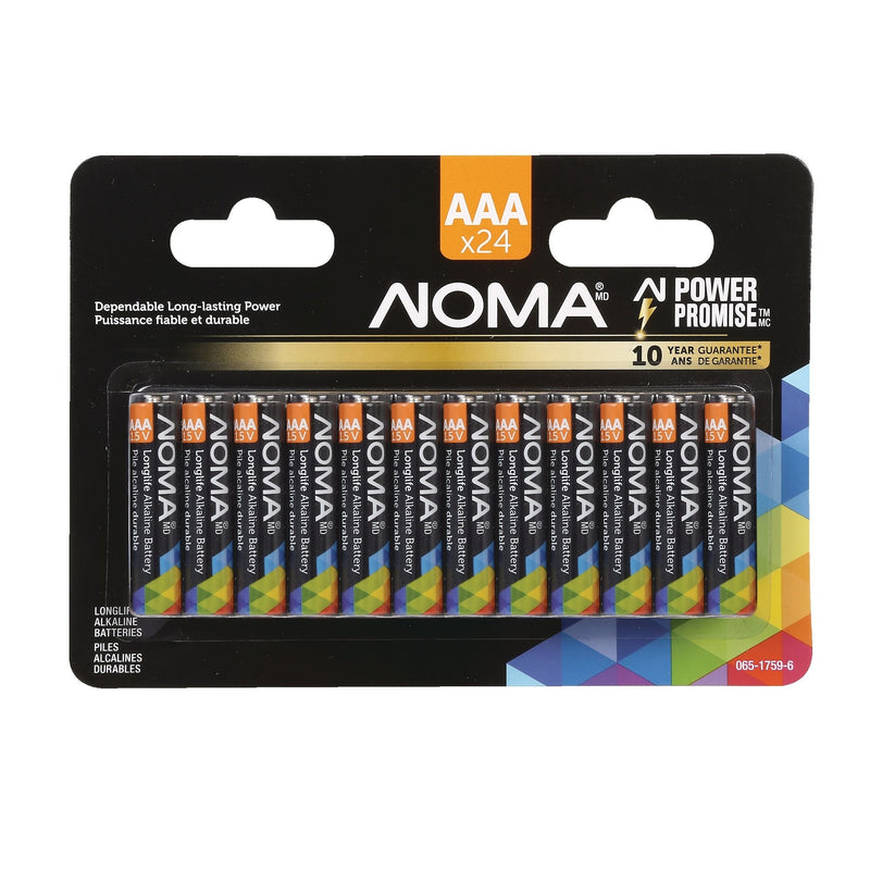 NOMA AAA Alkaline Batteries, Long Lasting, All Purpose, 24-pk Y2