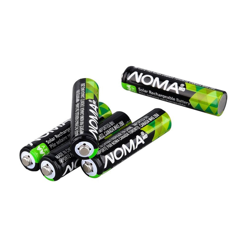 NOMA AAA Ni-MH 300mAh Rechargeable Batteries for Solar Lights, 1.2V, 4-pk N0