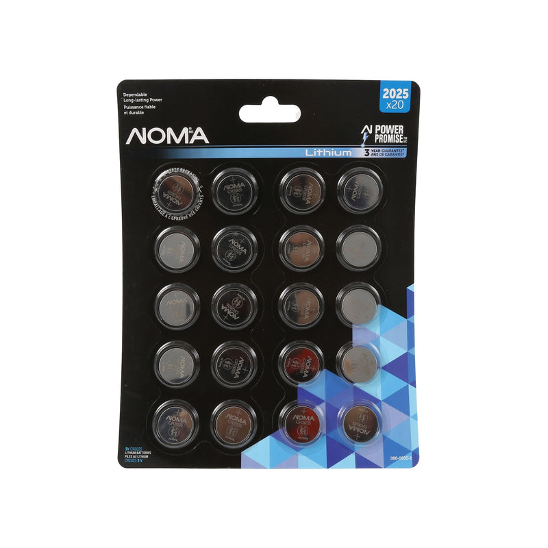 NOMA CR2025 Button Cell Batteries, 20-pk J6