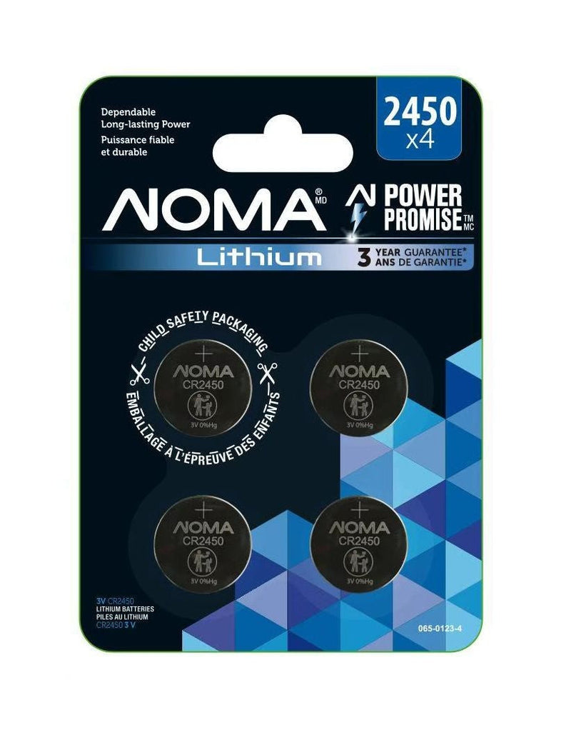 Noma CR2450 Lithium Battery, Long-Lasting Power, 4-pc N1
