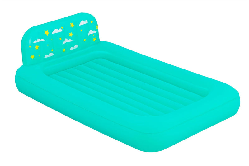 Outbound Kids' Single-High Airbed/Air Mattress with Headboard, Blue I6