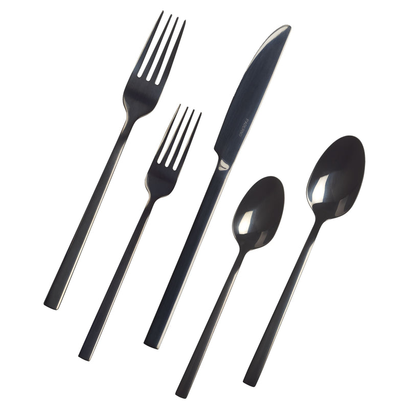 PADERNO Belvedere Stainless Steel Flatware Set, Serves 4, 20-pc, Black R9