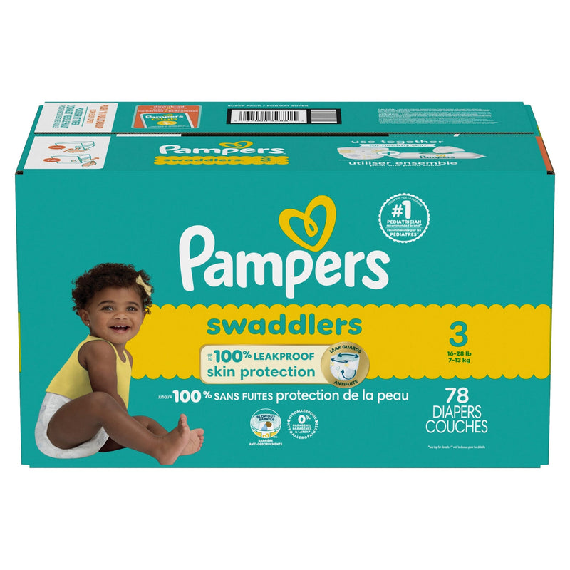 Pampers Swaddler Size 3 Leak-Free Diapers, 78-pc A5