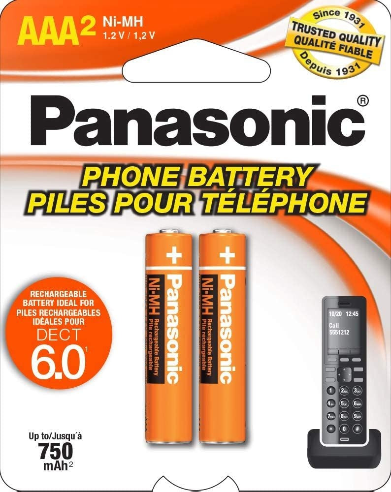Panasonic Rechargeable AAA Battery for Cordless Phones (HHR4DPA2BA) L8