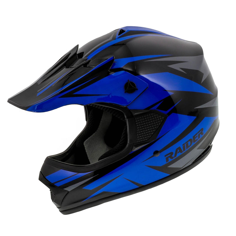 Raider GX4 ATV Helmet, Youth, Blue, Assorted Sizes F5