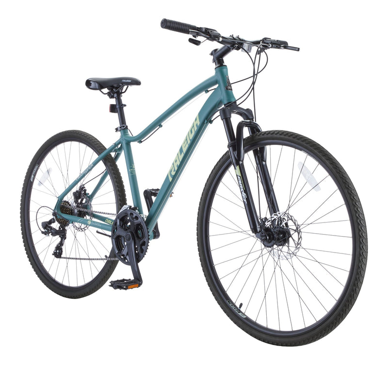 Raleigh Encounter Hybrid Bike with Alloy Disc Brakes, 700C, Teal H2