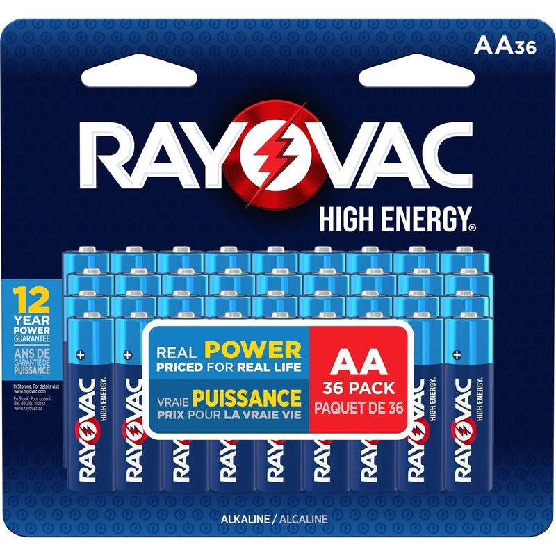Rayovac HIGH ENERGY AA Alkaline Batteries, Long Lasting, All Purpose, 36-Pk X7