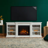 Real Flame Fresno Electric Media Indoor Electric Fireplace TV Stand, 72-in, 1500W, White